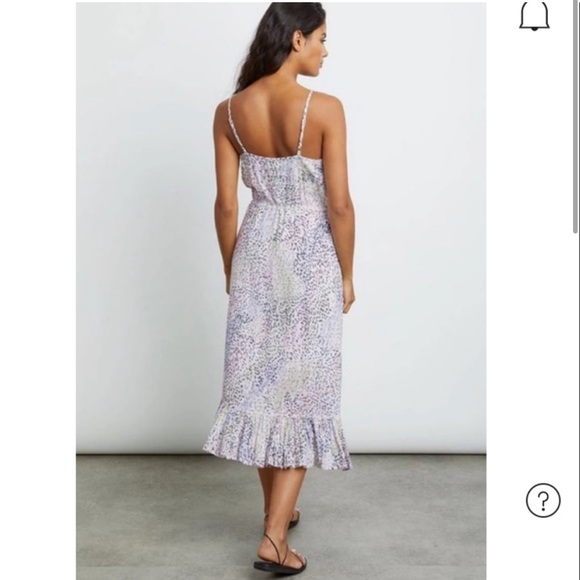 RAILS Frida Linen Rainbow Cheetah Print Ruffled Midi Dress - Size M - Picture 4 of 10